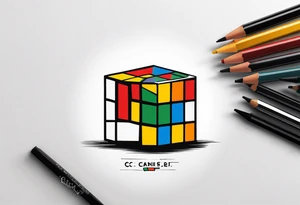 Rubiks cube where the letter "C" is visible on the front tattoo idea