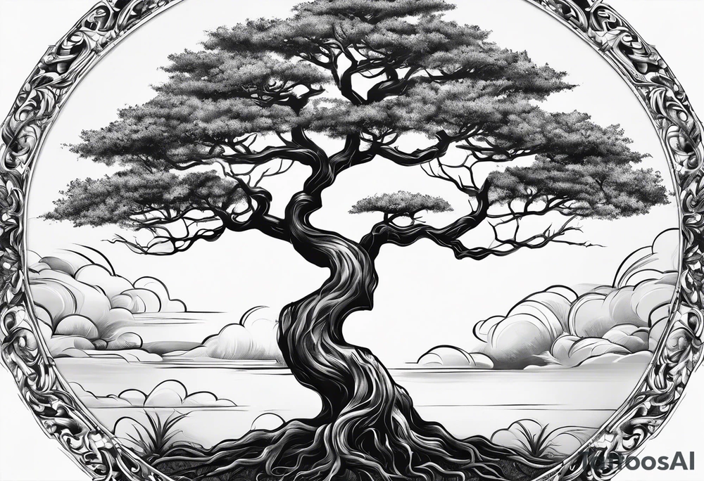 A tree with roots spreading out, symbolizing strength and grounding tattoo idea A tree with roots spreading out, symbolizing strength and grounding tattoo idea