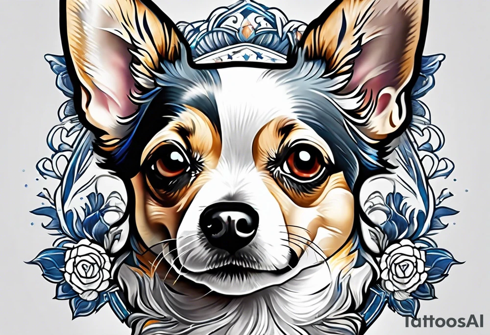 Chihuahua blue merle tattoo idea