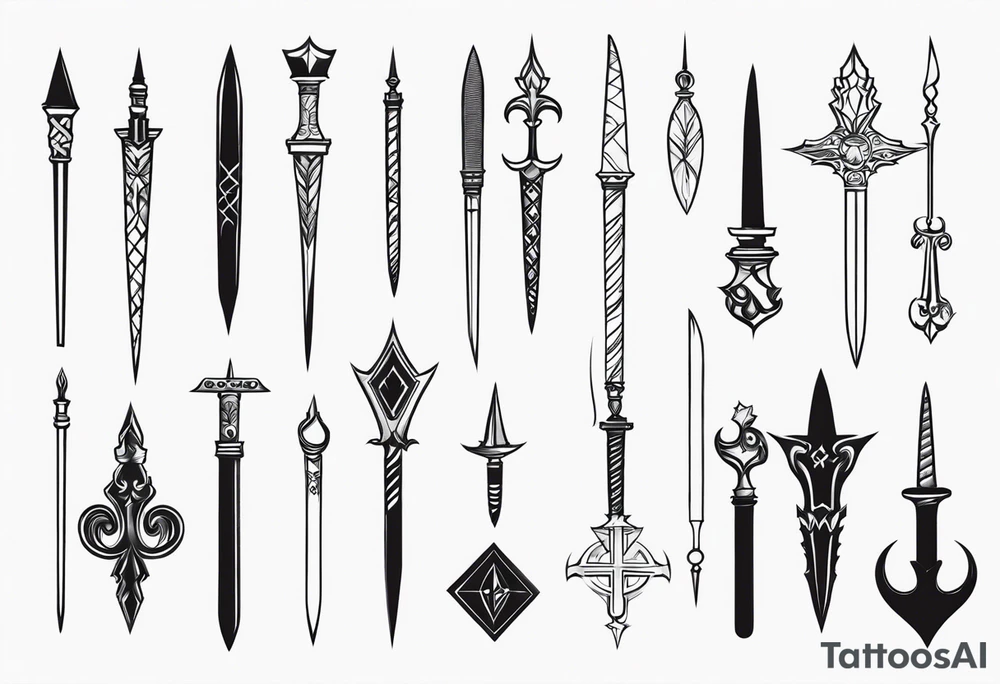 theme daggers and stilletos different designs tattoo idea theme daggers and stilletos different designs tattoo idea