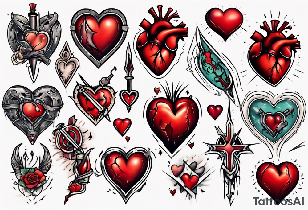 heart with a scar tattoo idea