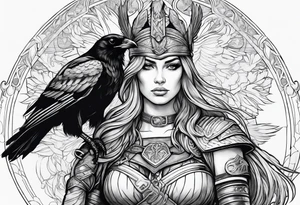 Valkyrie with a crow tattoo idea