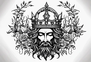 jesus rose thorn crown tattoo idea