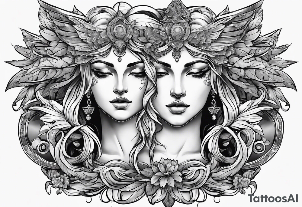 greek mythology small back tattoo idea