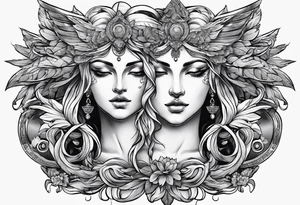 greek mythology small back tattoo idea