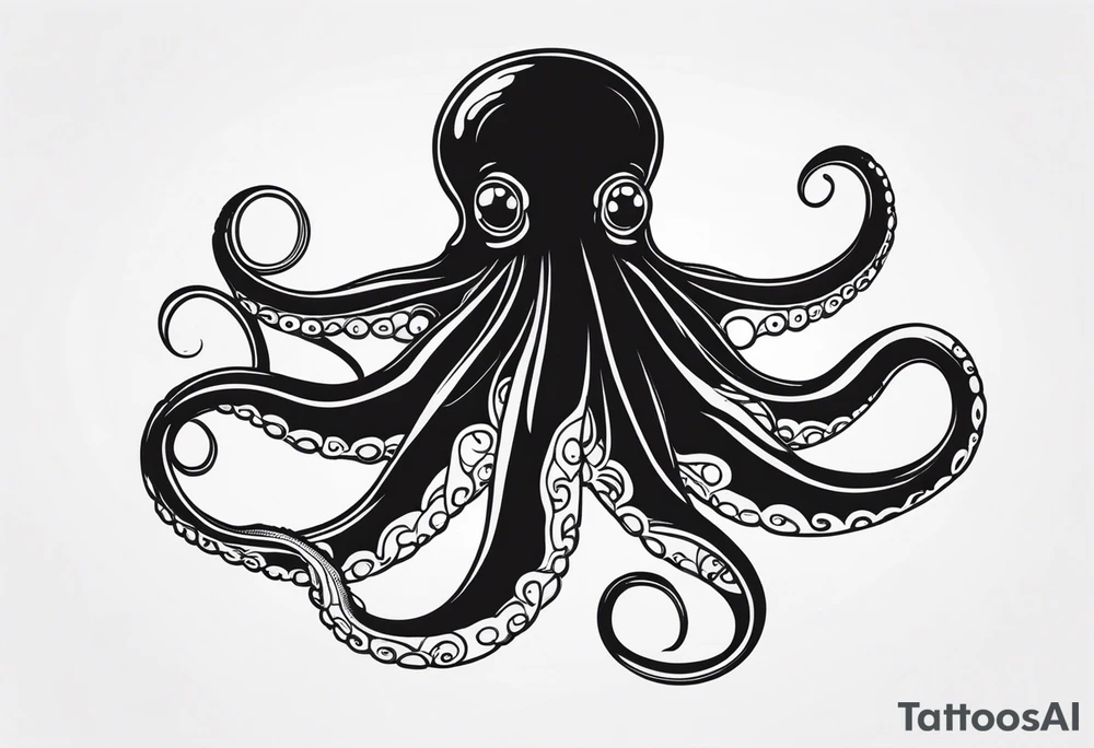 Octopus with flowing tentacles. tattoo idea