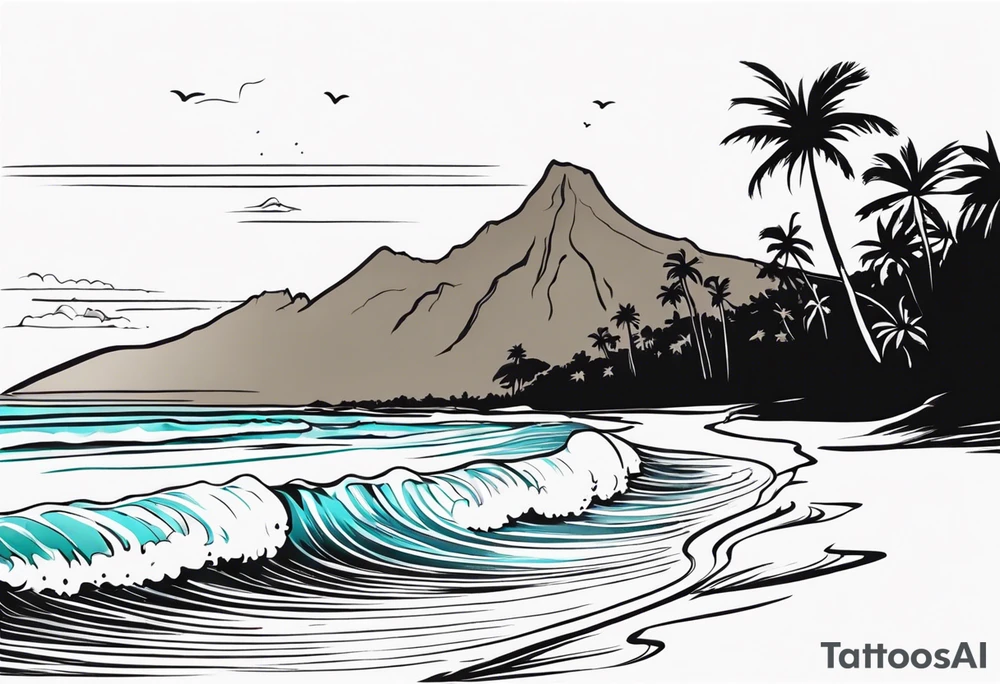 Hawaian beach tattoo idea