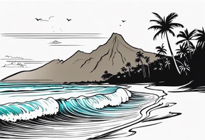 Hawaian beach tattoo idea