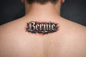 Name Bernie 
in front of neck tattoo idea