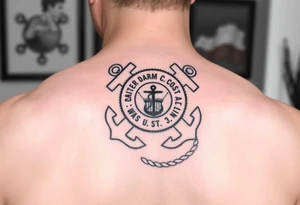 US Coast Guard auxiliary using a compass and anchor and rope tattoo idea