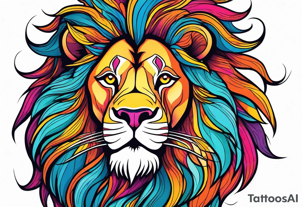 powerful majestic lion, close-up tattoo idea
