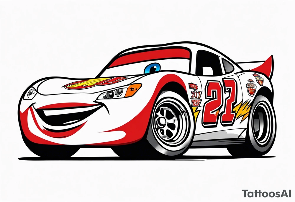 Lightning mcqueen number tattoo idea