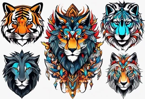 Alpha group of animals tattoo idea