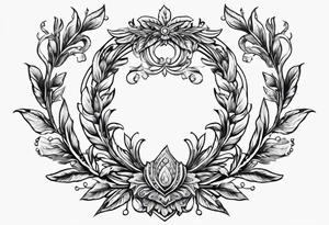 Full Greek with a laurel wreath in the middle tattoo idea