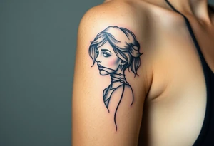 A tattoo depicting a woman bound and gagged tattoo idea
