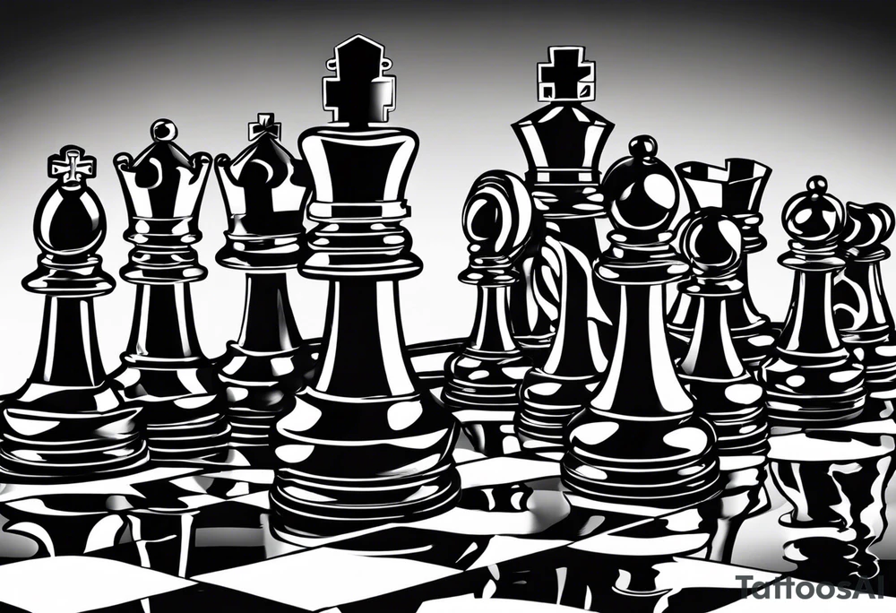 Chess pawn sees himself as king in mirror tattoo idea