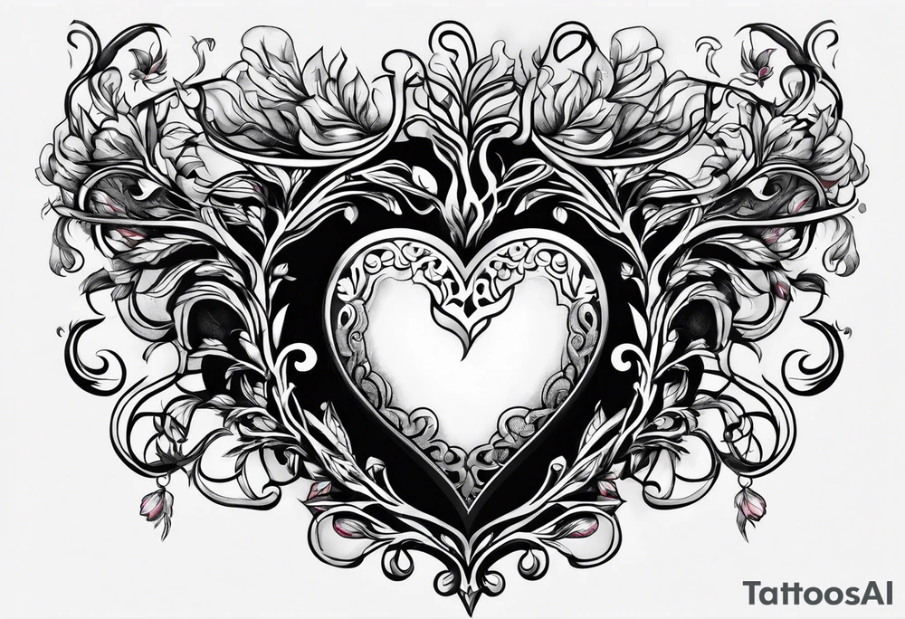 Heart with roots tattoo idea