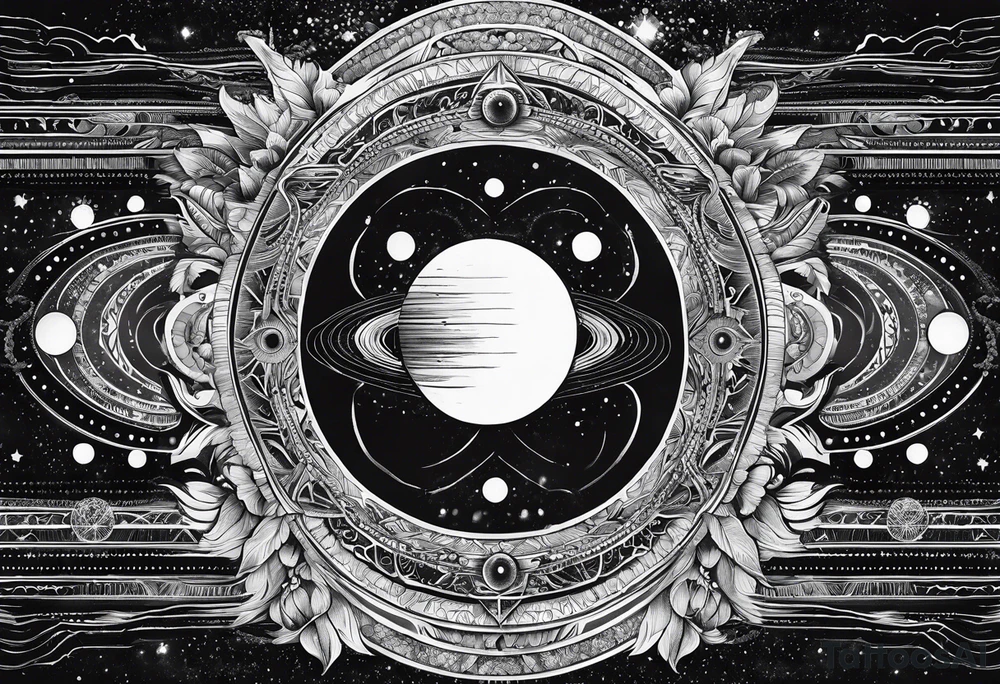 solar system spine tattoo idea
