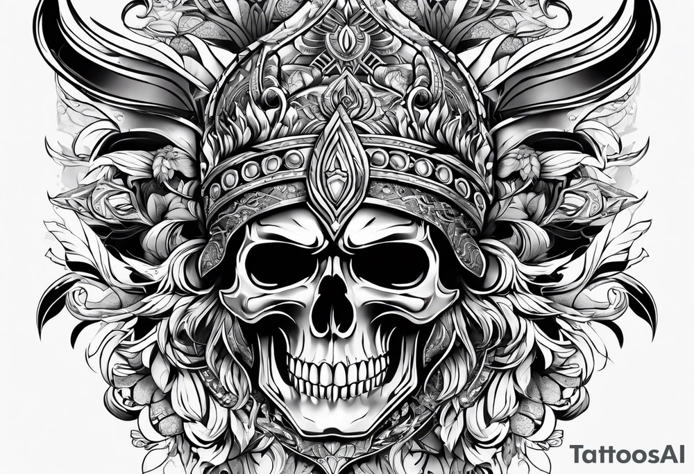 Armor, tribal, skulls tattoo idea