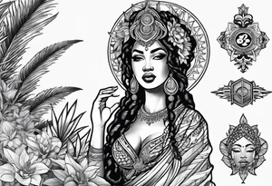 Black Goddess of sativa tattoo idea