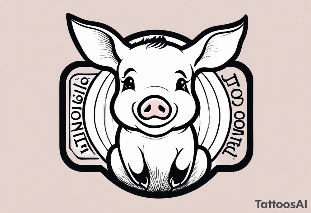 cute piglet.
with text: "friends not food" tattoo idea