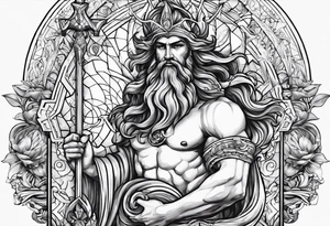 POSEIDON, TRIDENTE Y GEMINIS tattoo idea