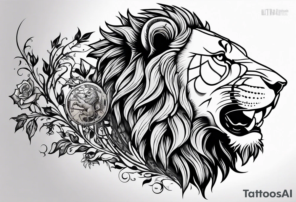gothic lion skeleton side profile hunting tattoo idea gothic lion skeleton side profile hunting tattoo idea