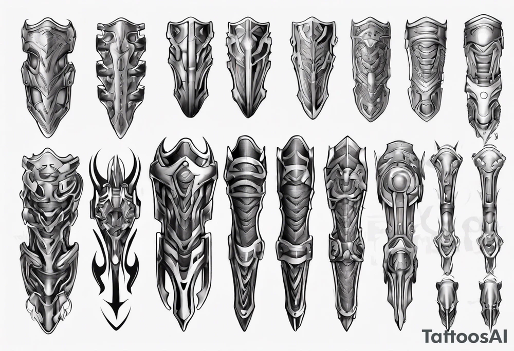 Leg armor tattoo idea