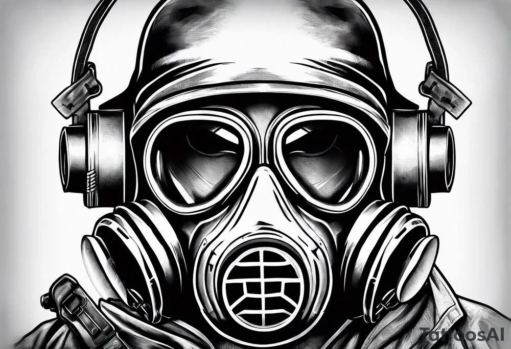 world war 2 gasmask tattoo idea