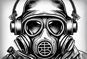 world war 2 gasmask tattoo idea