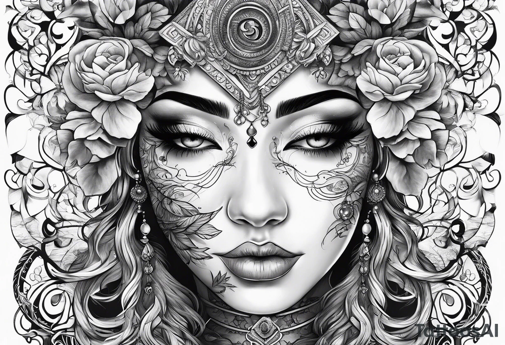 discipline and consistency surrounded by a face withawt tattoo idea