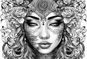 discipline and consistency surrounded by a face withawt tattoo idea