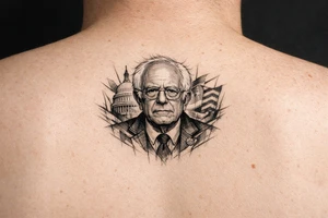 Bernie in front of neck tattoo idea