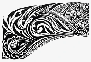 small unique tribal bicep wrap with cross tattoo idea