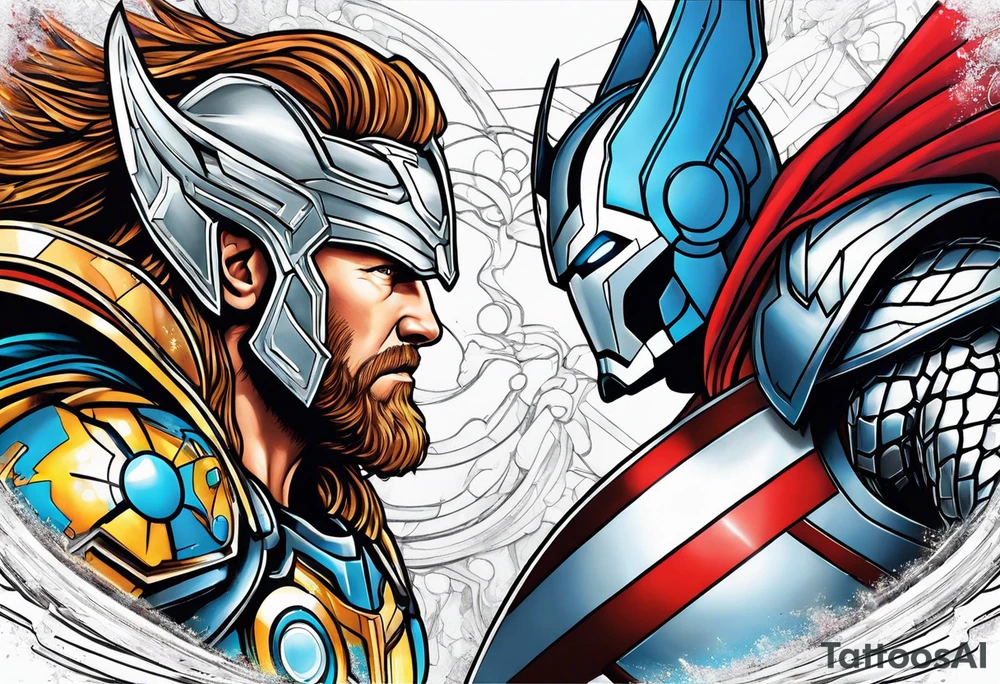 Thor versus ironman tattoo idea