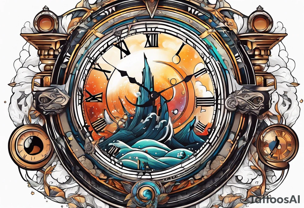 time travel space vector tattoo idea