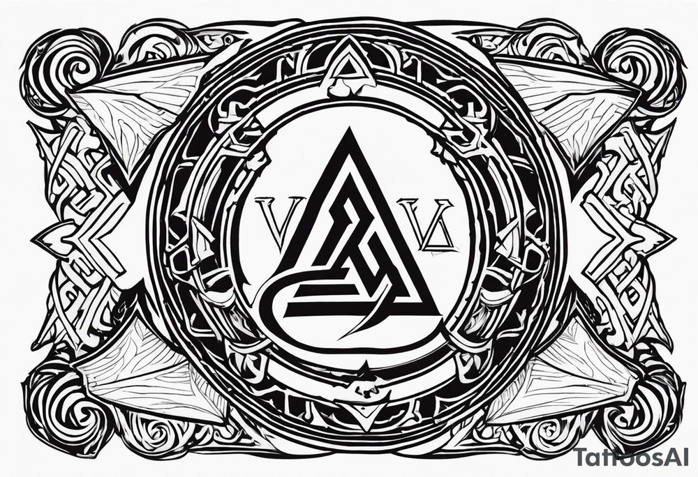 Valhalla sword shield dragon axe Valknut fire tattoo idea Valhalla sword shield dragon axe Valknut fire tattoo idea