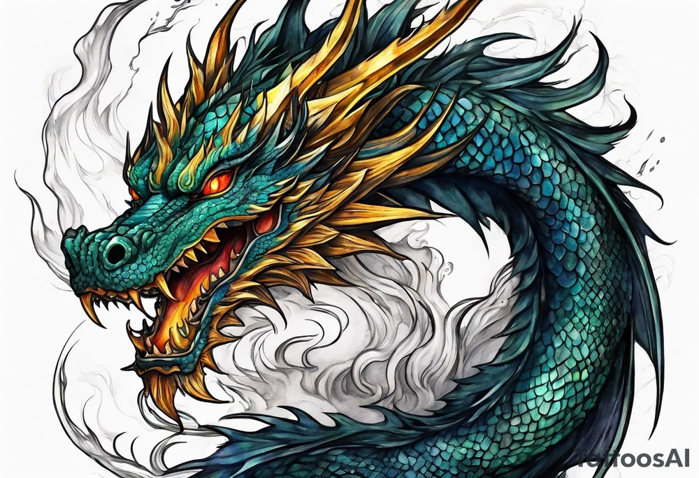 dark sun dragon king tattoo idea