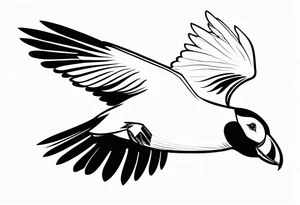 a flying puffin with black wings
 -  forarm Tattoo tattoo idea