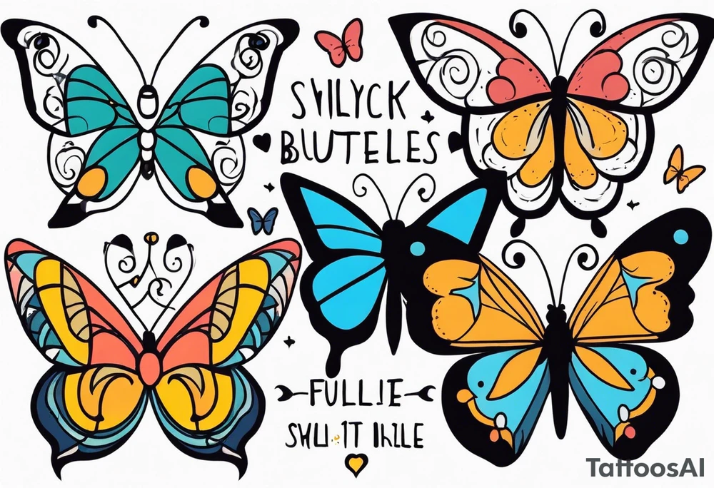 butterflies, quotes tattoo idea