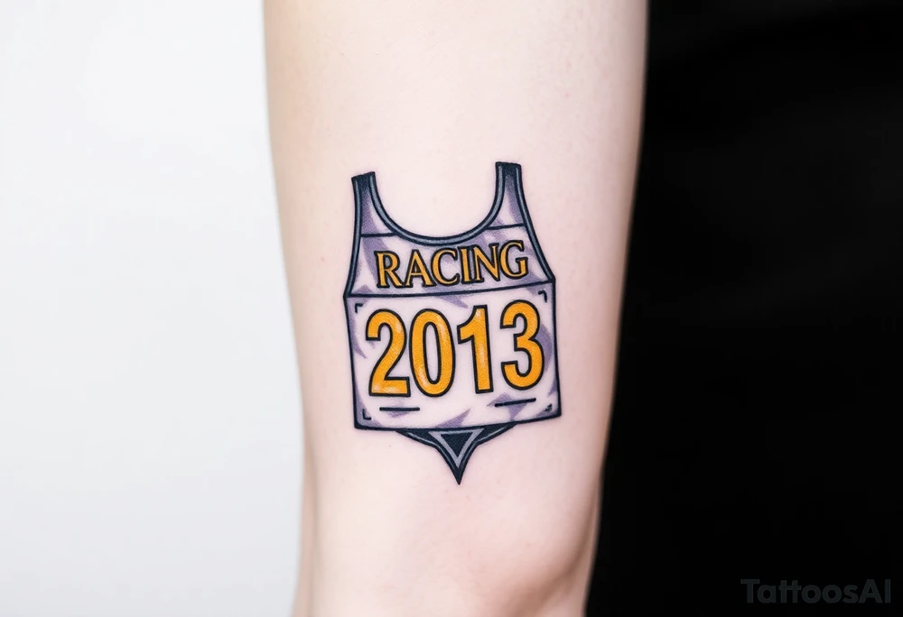 Racing bib 2013 purple and gold tattoo idea