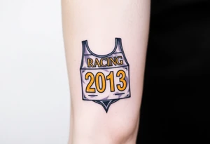 Racing bib 2013 purple and gold tattoo idea
