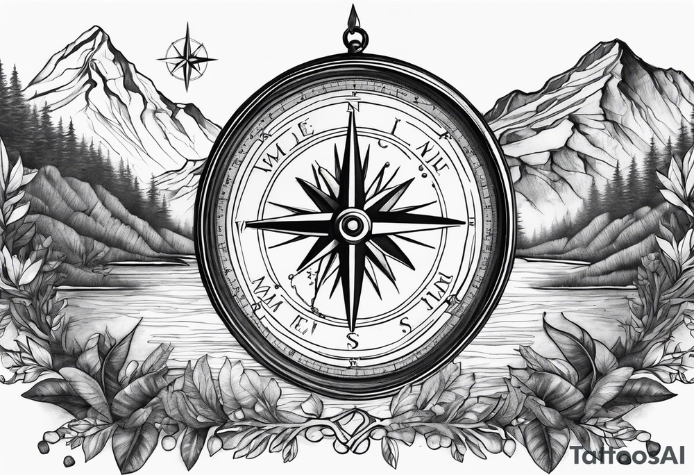 mountains sea 
music compass tree tattoo idea