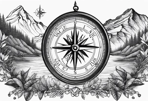 mountains sea 
music compass tree tattoo idea