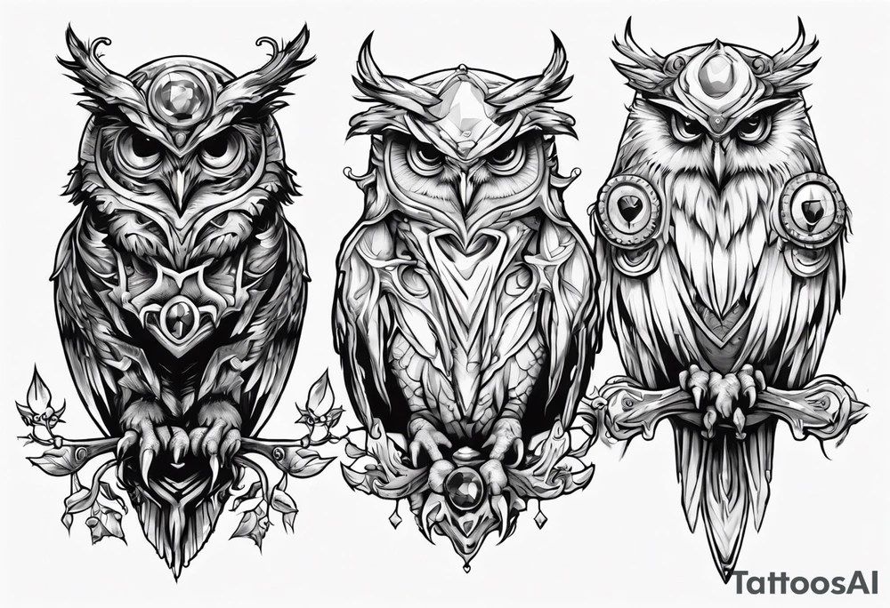 The Demon Owl Stolas, a Prince of Hell who is obsessed with gems, knowledge of astrology and poisonous plants. tattoo idea