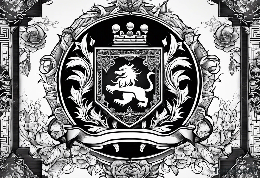 Family crest cool looking tattoo idea