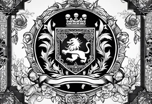 Family crest cool looking tattoo idea