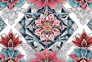 repeating crystal pattern tattoo idea