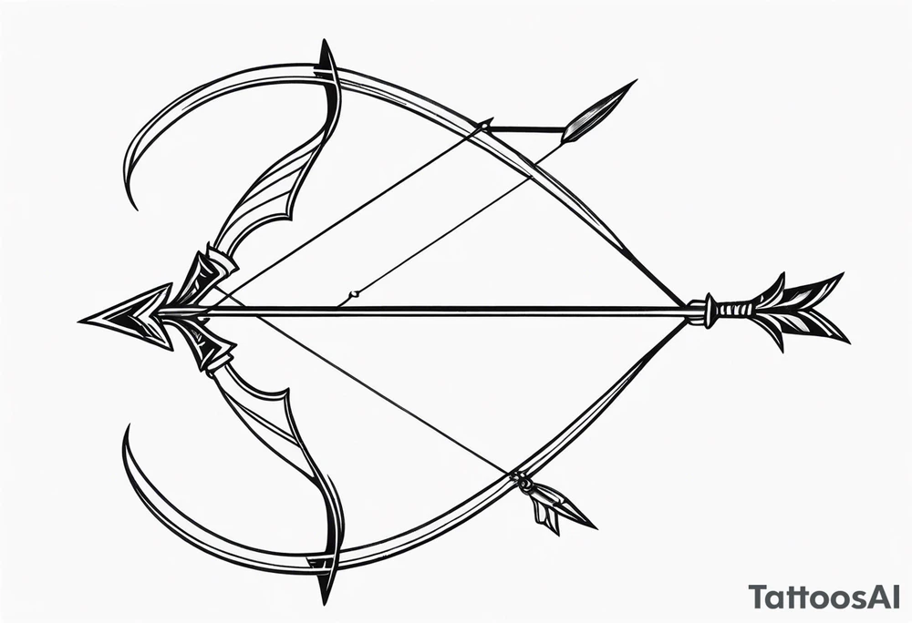 bow and arrow not stretched tattoo idea