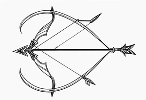 bow and arrow not stretched tattoo idea